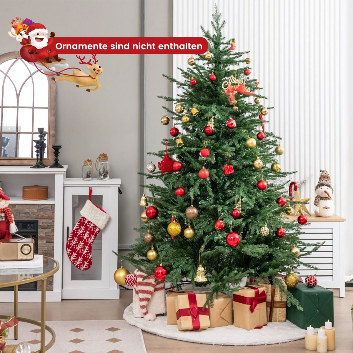 Coast Kunstkerstboom met 8 Lichtmodi en 280 Warmwitte LED-lampjes - 180cm