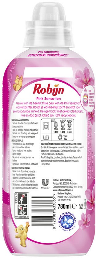 Robijn Wasverzachter Pink Sensation 39 Wasbeurten - 780 ml