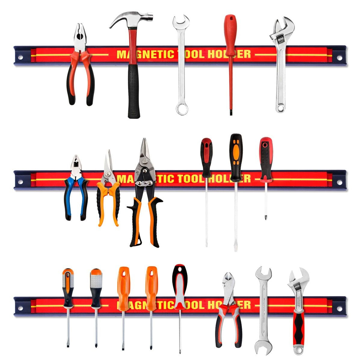 Coast Magnetische Wand Gereedschapshouder - 6 stuks - 46 cm Rood en Zwart