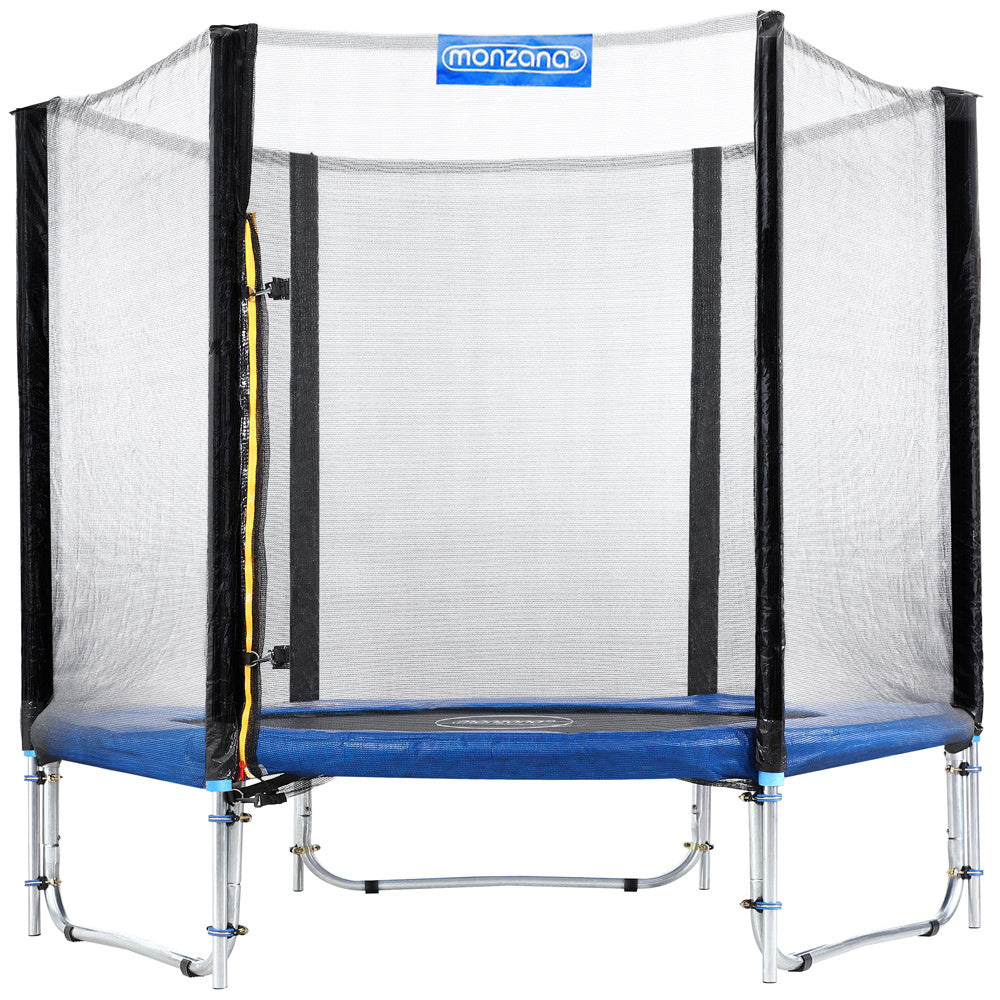 MONZANA Trampoline - 183cm Veiligheidsnet Ladder - Zwart Blauw