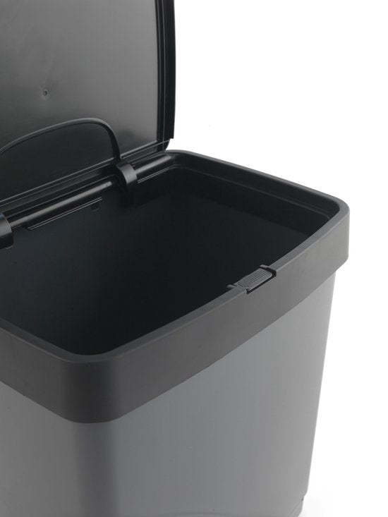 Sp Berner recycling afvalbak - prullenbak - 2 of 3 vakken - 100% gerecycled kunststof -grijs