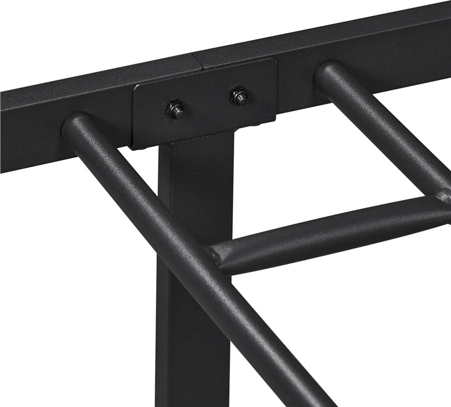Yaheetech Metalen Bedframe 90 x 200 cm - Zwart - 204 kg - Met Hoofdbord en Voetbord - 32 cm Onderbedopslag