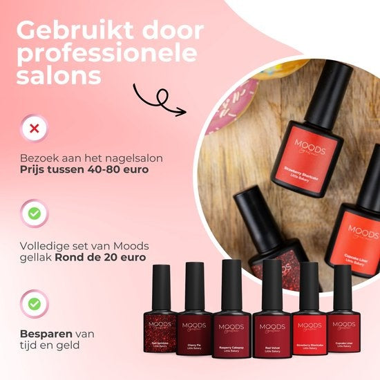Moods Gellac 6-delige Set - Gel Nagellak - 8ML - Little Bakery Edition - Nagels - Gellak Starterspakket - Chique Kleuren