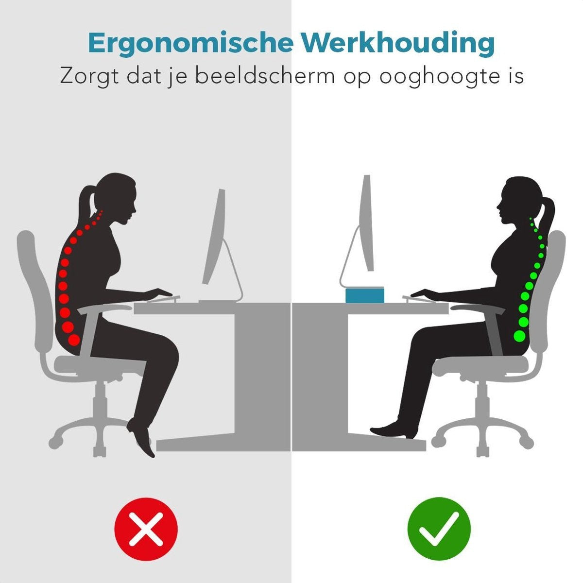 LifeGoods Monitorstandaard - Monitor Verhoger - Beeldscherm Verhoger - Verstelbaar - 37 x 23,5 x 10 cm - Metaal - Zwart