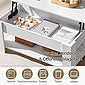 Yaheetech Salontafel Koffietafel Verstelbaar – Voorzien Van Gasveer Hefframe En Schuimrubberen Dopjes En Open Opbergruimte – Voor Woonkamer En Zithoek – Wit Mdf En Metaal – 98 x 50 x 42 cm