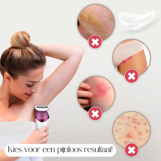 Sansbeauté® 6-in-1 Ladyshave - Gezicht - Oksels - Benen - Bikinilijn - Scheerapparaat Vrouw - Epilator - Epileerapparaat Dames - Trimmer Vrouw - Bikinitrimmer - USB Oplaadbaar