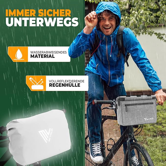 MIVELO Stuurtas – Waterafstotend & Klickfix-Compatibel – 7 liter – Grijs