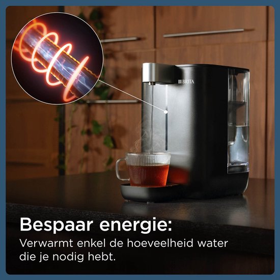 BRITA Cube waterdispenser en theemachine voor thuis - Zwart - Maak perfecte thee dankzij verschillende instellingen voor temperatuur en volume - UV-C Technologie - incl. Maxtra Pro Kalk Expert Filter