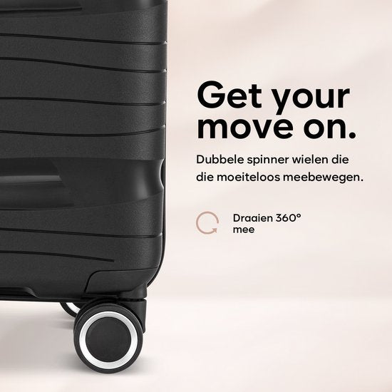 Skycases Travelin' Charm medium reiskoffer 24 inch – 41x24x69 cm – 68 liter – zwart