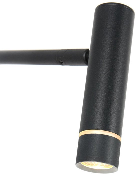Vloerlamp Steinhauer Volari 4710ZW Zwarte kunststof en metalen lamp 120cm hoog, dim-to-warm LED met draaibare en kantelbare kop voor binnengebruik