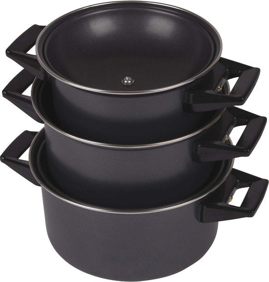 Bo-Camp - Pannenset - Rondo - 3-Delig - Carbonstaal