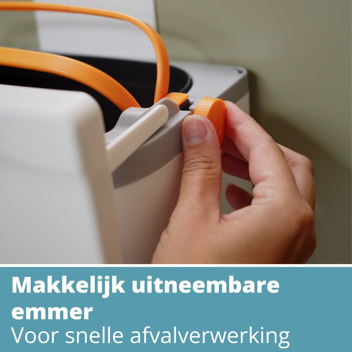 Homra GFT Afvalbakje 9L - Aanrecht Afvalbakje met Deksel - Ophang Prullenbak met Losse Binnenemmer - Compostbakje 9 Liter voor Groenten en Fruit - Mini - Wit - Makkelijk op te hangen