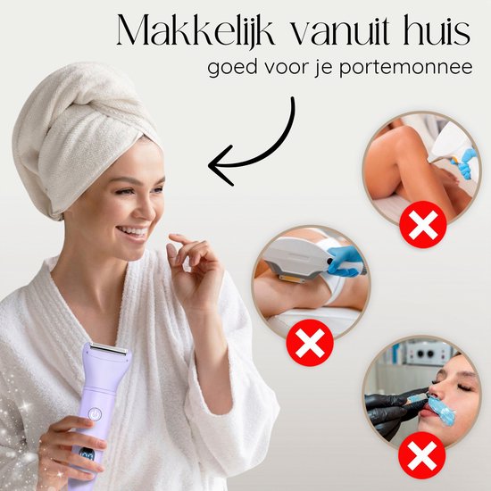 3-in-1 Ladyshave met Display - Gezicht - Oksels - Benen - Bikinilijn - Sansbeauté® - Scheerapparaat Vrouw - Ontharingsapparaat Electrisch Ontharen - Gezichtsontharing Dames - Trimmer Vrouw - Ladyshaves Bikini - USB Oplaadbaar