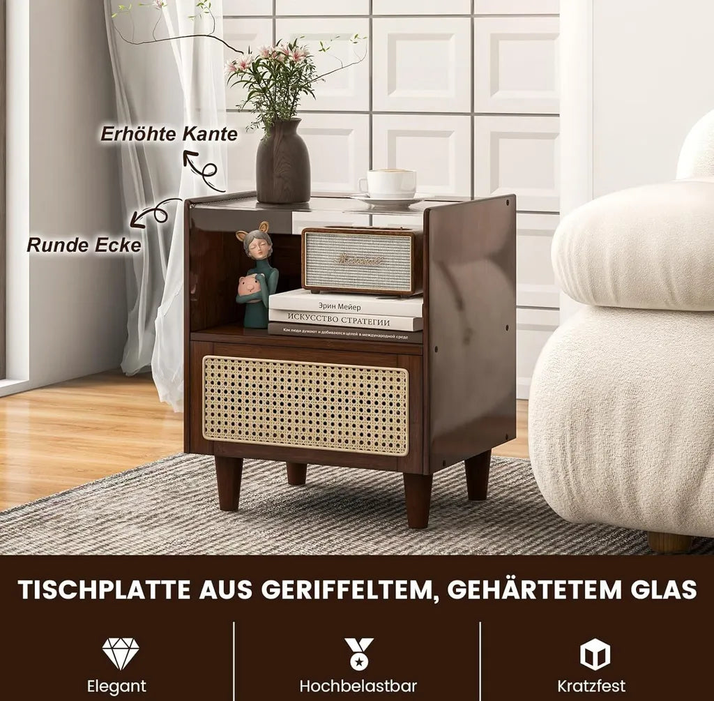 Coast Nachtkastjes met Lade – Set van 2 – 43 x 35 x 50 cm – Bruin