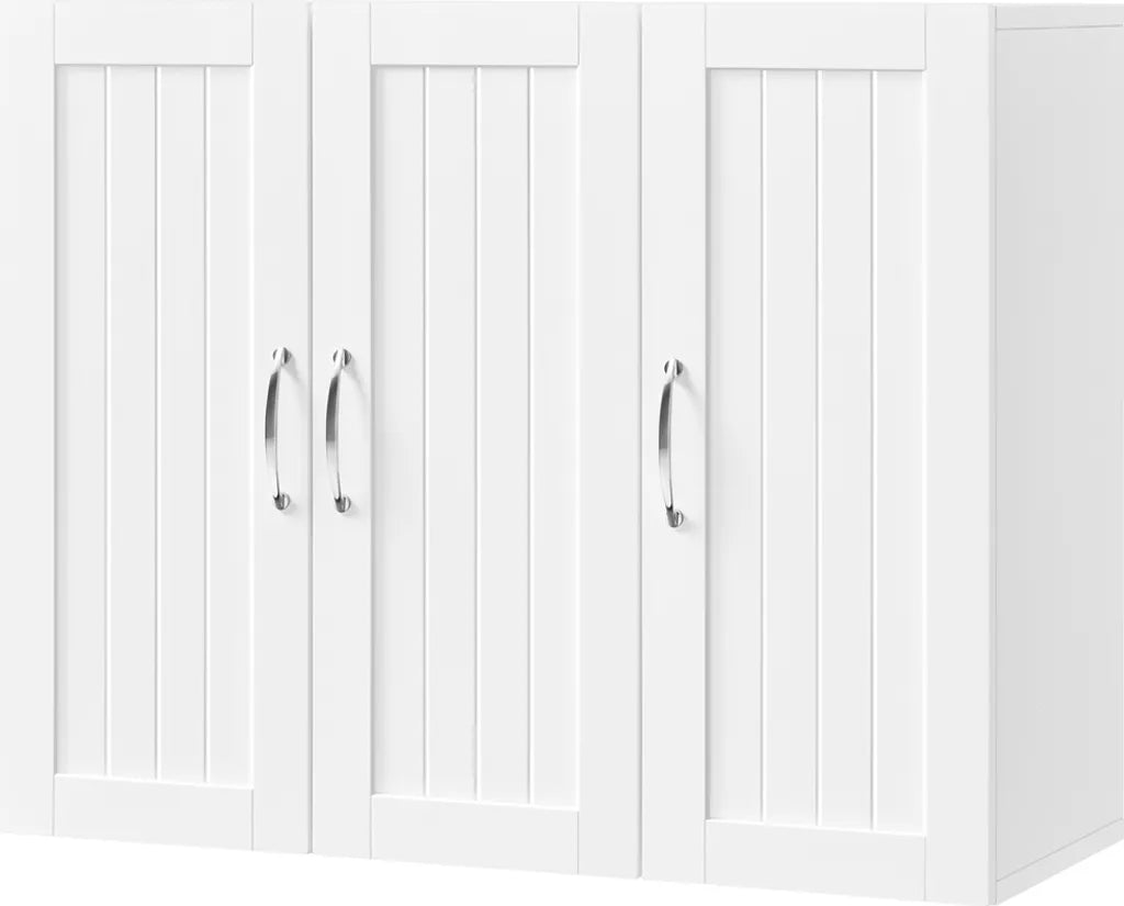 Yaheetech Hangkast - 3 Deuren - Verstelbare Plank - 75 x 31 x 60 cm - Wit