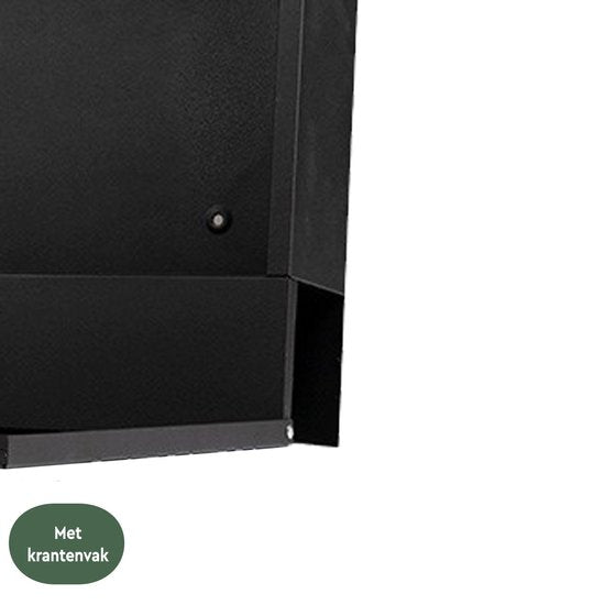 BRASQ Brievenbus Premium Zwart - Wandbrievenbus - Incl. Montagemateriaal & 2 Sleutels - met Krantenvak en Slot - RVS