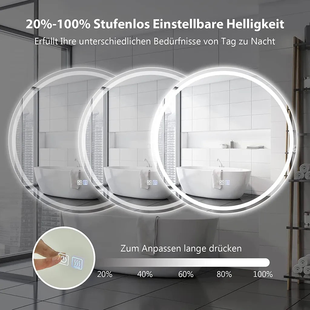 Coast Round Led Level badkamer spiegel voor muurmontage 3000 K-6000 K Ø 60 cm