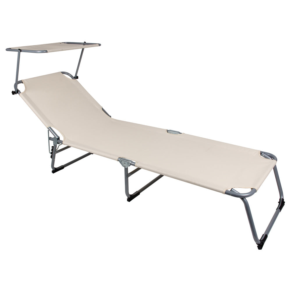 Casaria - Aluminium Ligbed Hawai - met Zonnedak \\u2013 Beige