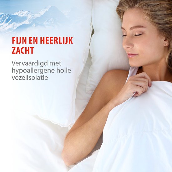 alpina Dekbed 240x200/220 cm - 4 Seizoenen Dekbed 2 Persoons - Machine Wasbaar bij 40 Graden - Sneldrogend en Ademend Materiaal - Zomer- en Winterdekbed - Polyester - Wit