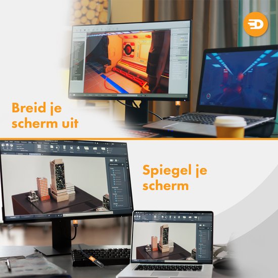 Drivv. USB C naar HDMI Adapter - Ondersteunt 4K 60Hz - Type C to HDMI - Thunderbolt 3 - Zwart
