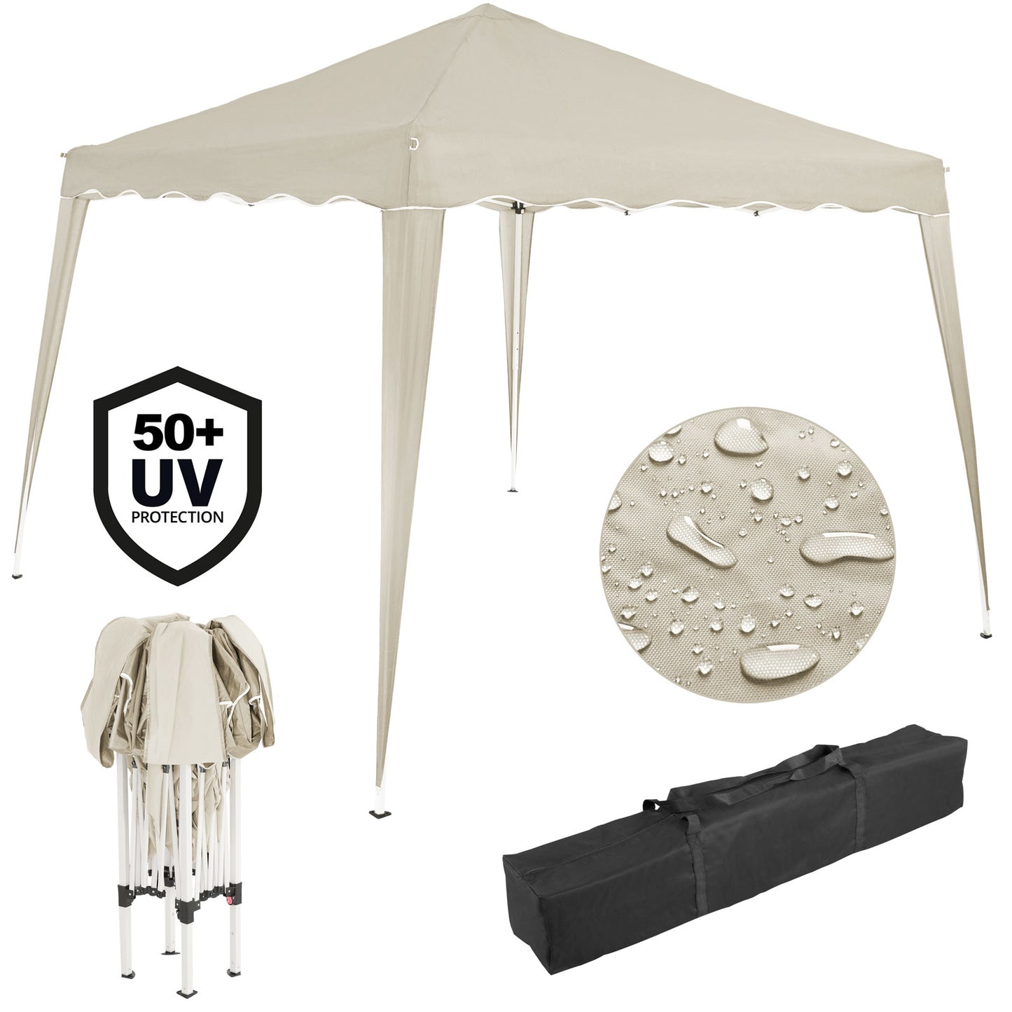 Casaria Partytent - Paviljoen - Waterdicht - 300 x 300 cm - Beige