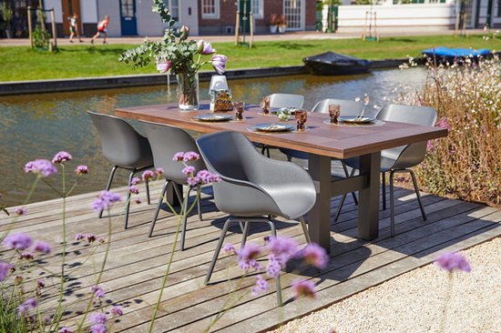 Hartman Sophie elegance tuinstoel - Donkergrijs - set van 2 - donkergrijs rondo onderstel