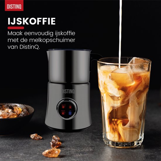 DistinQ® Melkopschuimer – Inductiemelkopschuimer Elektrisch met Display – Elektrische Melkopschuimer vaatwasserbestendig - Voor Opschuimen en Verwarmen