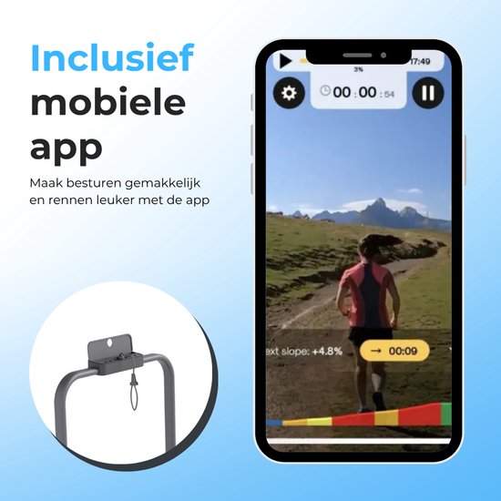 Loopband 1-12km/u – Walking Pad – Loopband Inklapbaar – Wandelband – Met Hellingfunctie – Incl. Tablethouder, Afstandsbediening en App