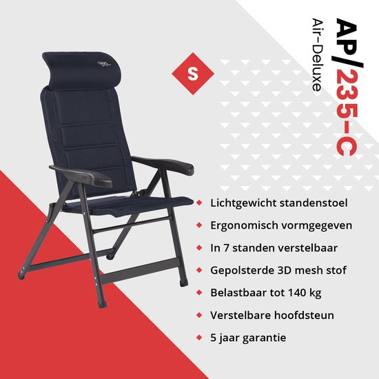Crespo - Standenstoel - S - AP/235 - Air-Deluxe - Compact - Blauw