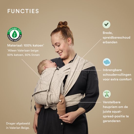 Stokke Limas Draagzak, Leopard Lilac - Versie 2023 (OCS) - Draagzak voor pasgeborenen met halve gesp - Drie draagopties - Veilig vanaf de geboorte, tot 15 kg