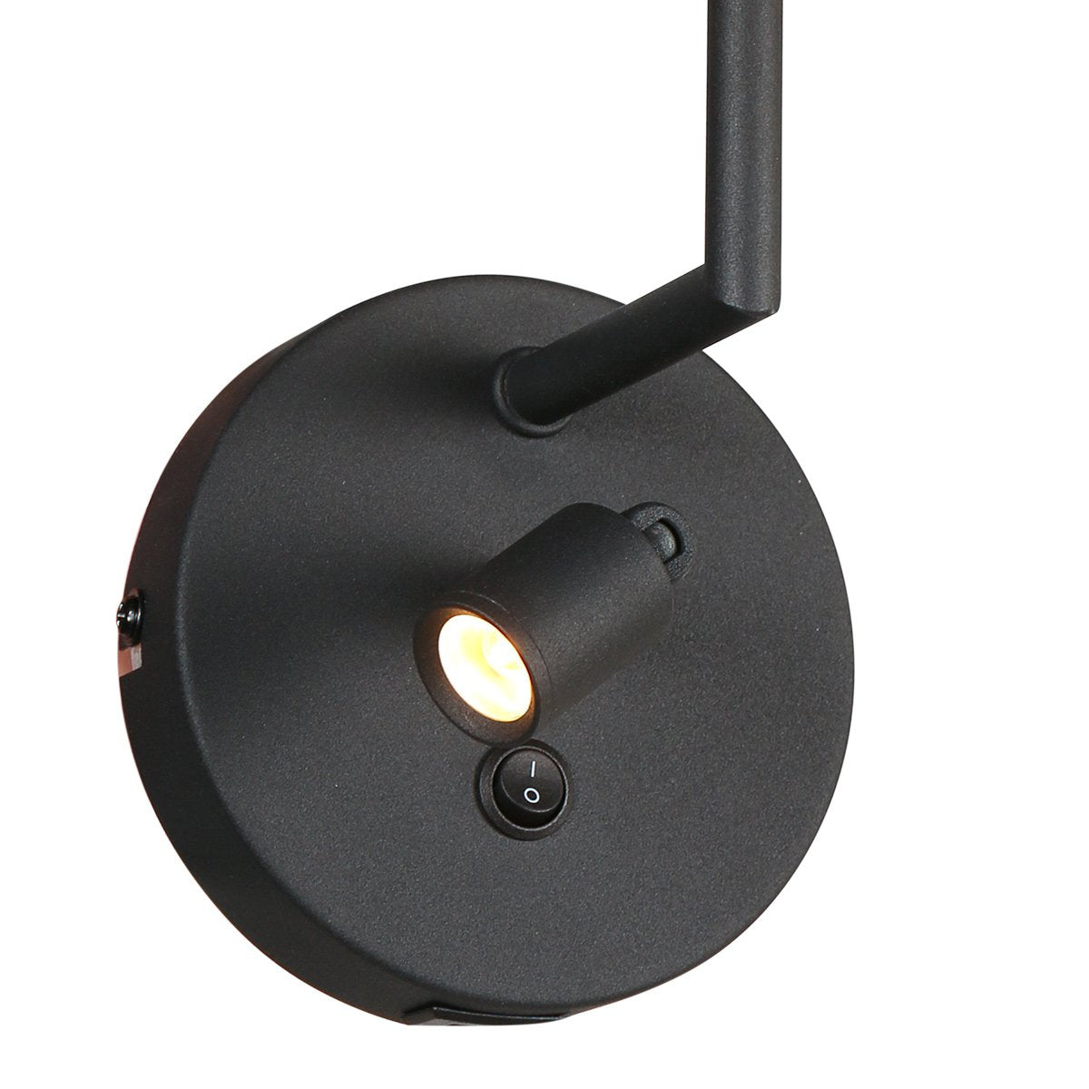 Wandlamp Noor 1562ZW - Verstelbaar met leeslampje, Goud/Zwart, Metaal/Textiel, Mexlite - Tijdloos Design voor Binnengebruik