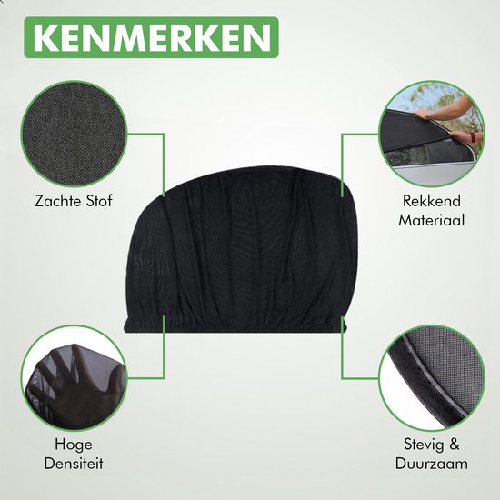 Travelhawk Zonnescherm Auto Baby - 2 Stuks - Zonwering Auto - UV Protectie voor Baby en Kind - Zonwering Zijruiten - Zwart
