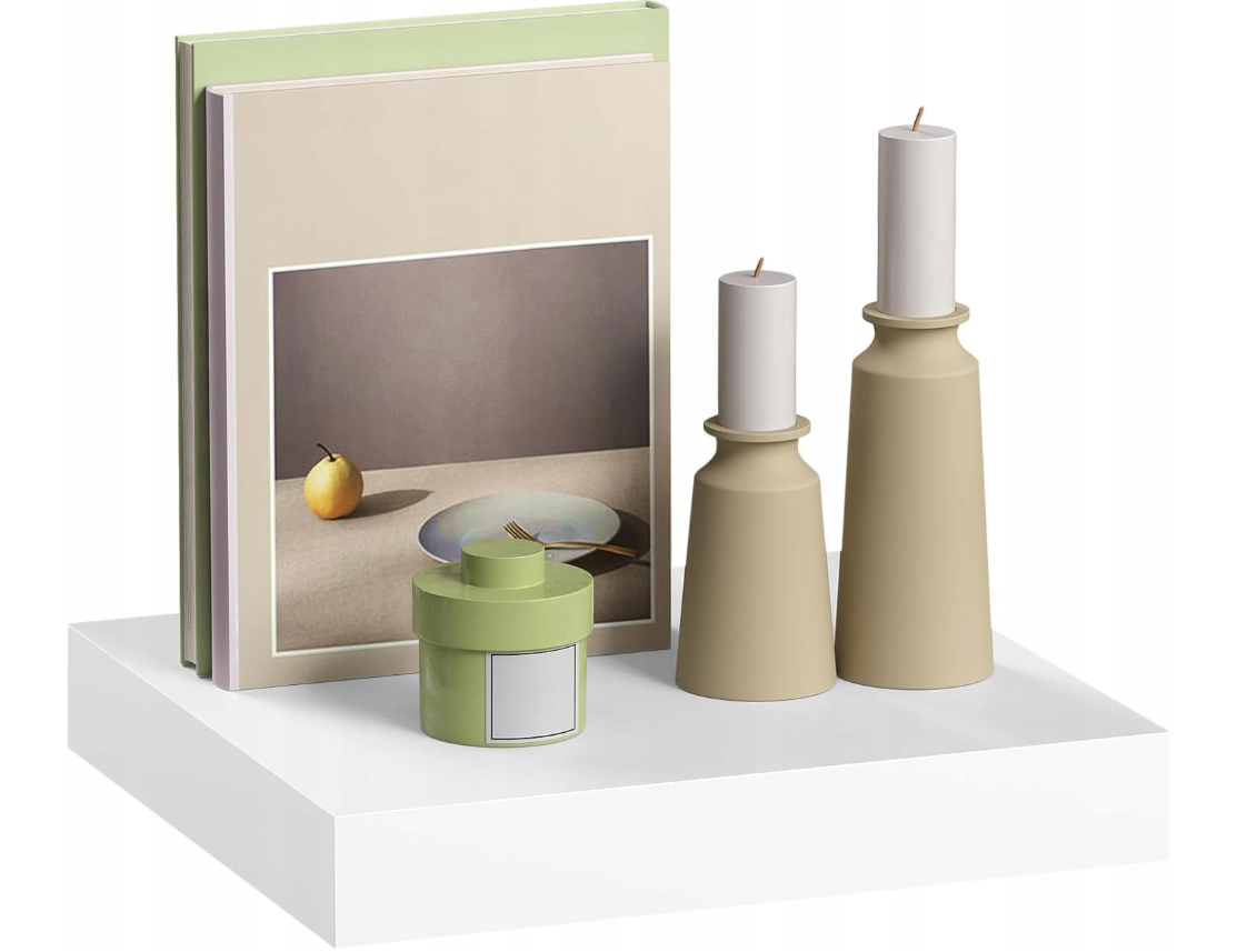 Esituro Witte Zwevende Wandplank MDF Glans Wit 30 x 23 x 3,8 cm – Moderne Wandboekenkast