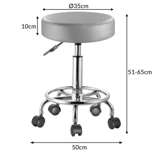 Casaria Rolkruk - Hoogte Verstelbaar - 51-65cm - Grijs
