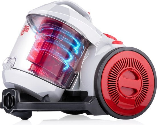 Dirt Devil Stofzuiger zonder Zak DD2503 - HEPA 12 Filter - 3 Opzetstukken - 800W - Grijs/Rood