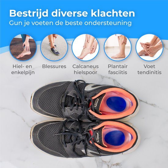 Nuvance - Hielspoor Zooltjes - Hielbeschermers - Inlegzolen - Hielspoor - 2 Stuks voor Maat 39-45 - Blauw