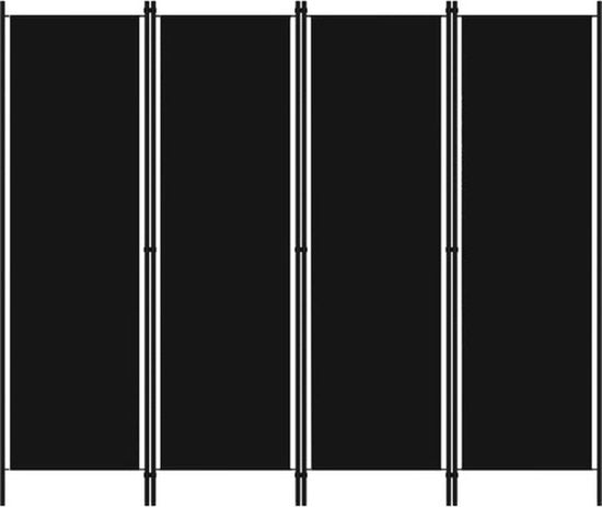 vidaXL - Kamerscherm - met - 4 - panelen - 200x180 - cm - zwart