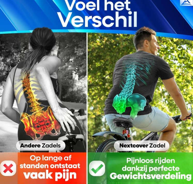 NextCover Fietszadel - Zwart - 26 x 18 x 10 cm - Memory Foam, Ergonomisch
