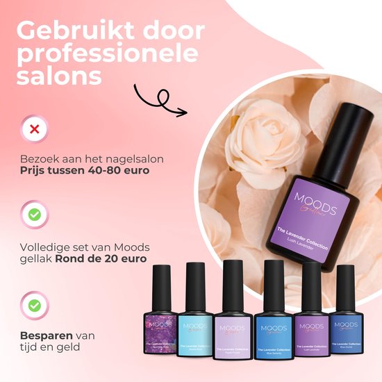 Moods Gellac 6-delige Set - Gellak Starterspakket - Gel Nagellak - 8ML - The Lavender Collection - Gellac - Nagels - Chique Kleuren