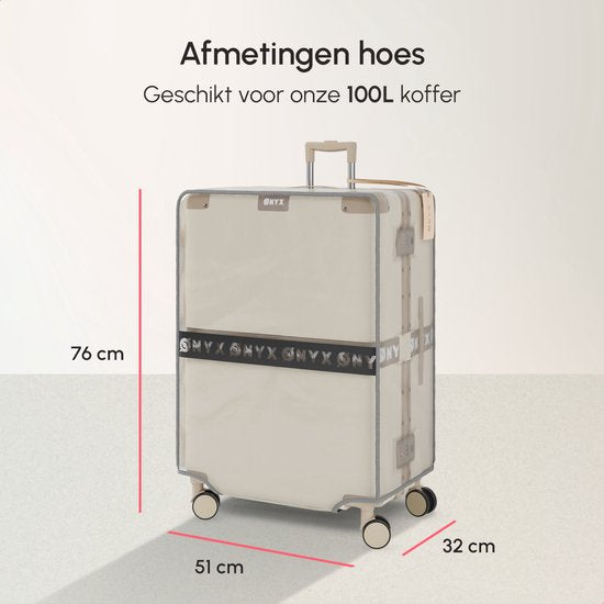 ONYX - Kofferhoes 100L - 32 x 51 x 76 CM - Koffer Beschermhoes - Transparant