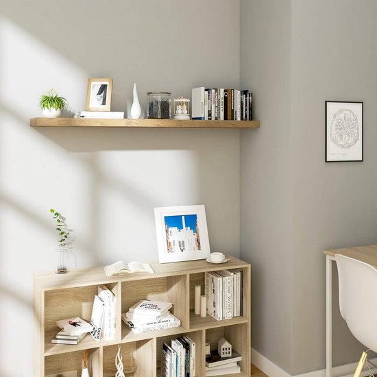 WOLTU Wandplank Vintage Bruin – 25 x 23 x 3,8 cm – Zwevende Houten Plank voor Boeken en Decoratie