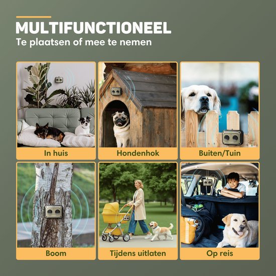 Vulpes Goods® Pets Anti Blaf Apparaat MINI PRO - Ultrasone - Oplaadbaar & Automatische Werking - Voor Alle Honden - Waterproof - 2 Krachtige Speakers - Zonder Schok - Binnen & Buiten