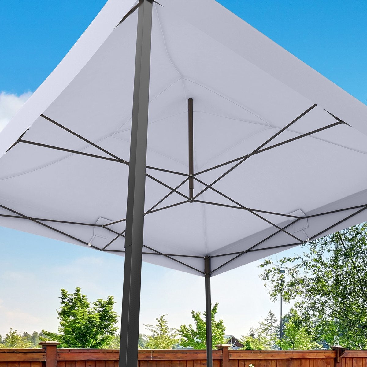 LifeGoods Partytent - Paviljoen - EasyUp - Opvouwbaar - Waterdicht - Met Draagtas met wieltjes - 300 x 300 cm - Donkergrijs