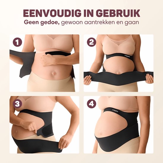 Vulpes Goods® Babycare - Buikband Zwangerschap - Verstelbare Zwangerschapsband - Buikband voor Zwangerschap - Onzichtbaar & Ademend - Buik & Rugsteun - Maat L - Bekkenband - Pregnancy Belt - Bekkenbrace - incl. Waszak