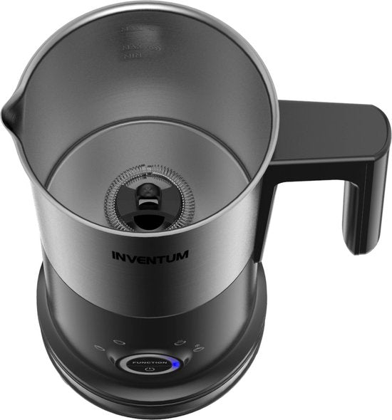 Inventum MK352S - Elektrische melkopschuimer - 115/240 ml - Warm/koud opschuimen - Verwarmen - PFAS vrij - Antikleeflaag - Zwart/RVS