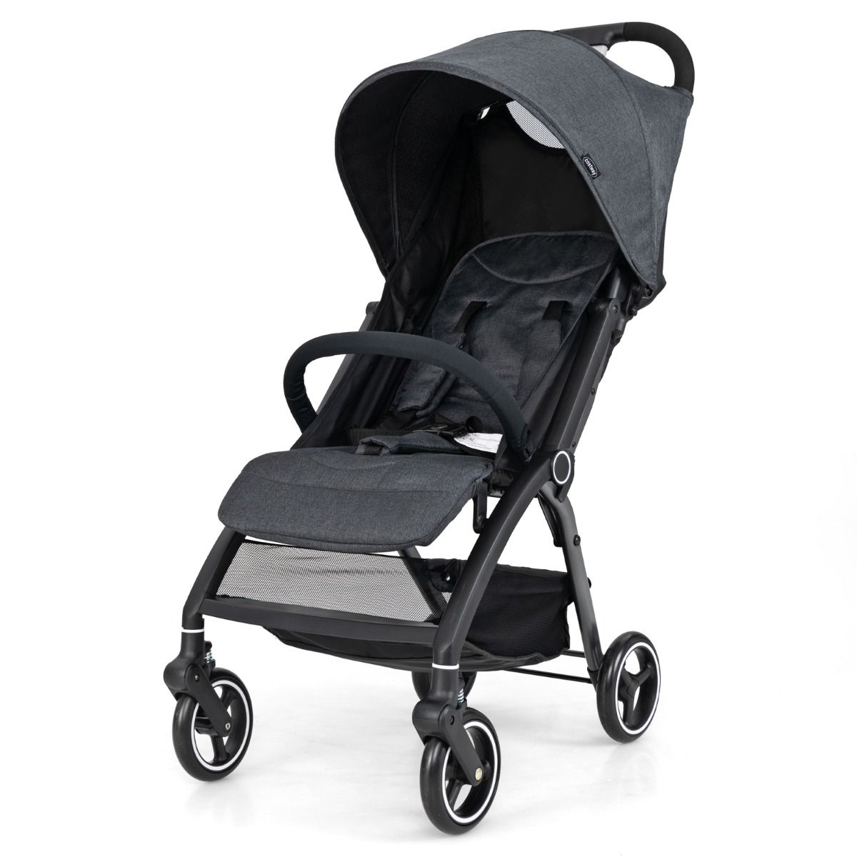 Coast Kinderwagen - lichtgewicht en inklapbaar - verstelbare rugleuning en zonnekap - grijs