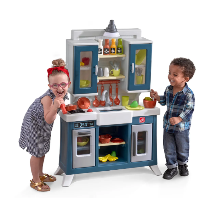 Step2 Modern Farmhouse Speelkeuken - Blauw/Wit/Grijs - 76,2 x 121,9 cm