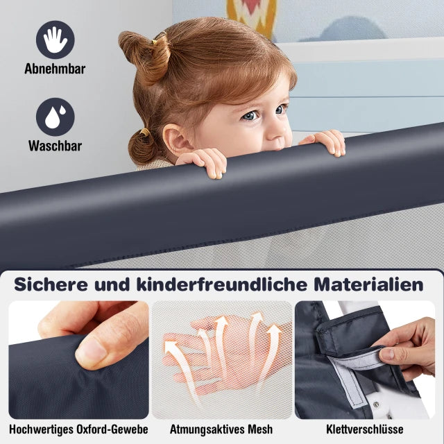 Coast Bedhekje - Veiligheid - Verstelbaar - Mesh - Oxford - Kinderbed - Donkergrijs
