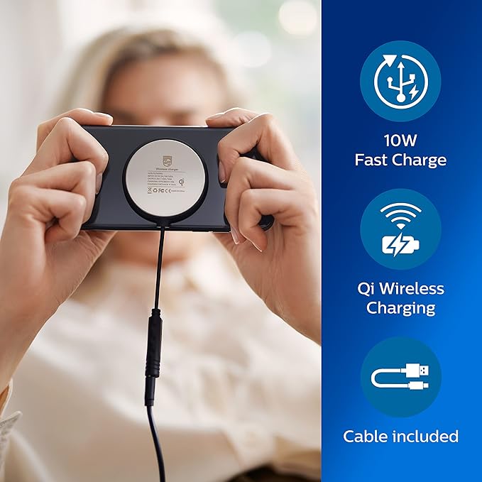 Philips DLP9016U Draadloze Oplader 10W – Qi Snel Opladen – Antislip & Zuignappen – Zwart