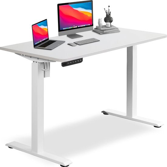 Bayt Zit Sta Bureau - Elektrisch Bureau - In Hoogte Verstelbaar Bureau - 120 x 60 cm - Wit